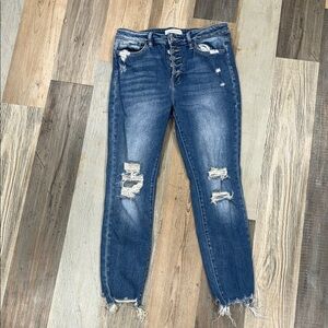 Flying Monkey Distressed Blue Skinny Jeans